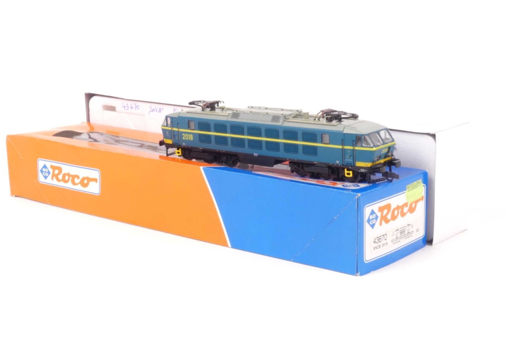 Roco 43570Roco 43570, SNCB E-Lok 2018, blau, gelber Zierstreifen, sehr gut erhalten, K