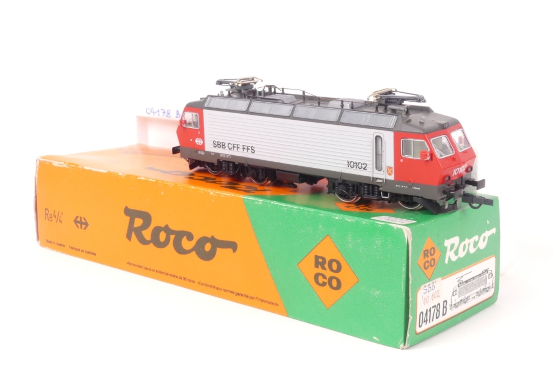 Roco 04178 BRoco 04178 B, SBB E-Lok Re 4/4 IV, rot/silber, sehr gut erhalten, Kleintei