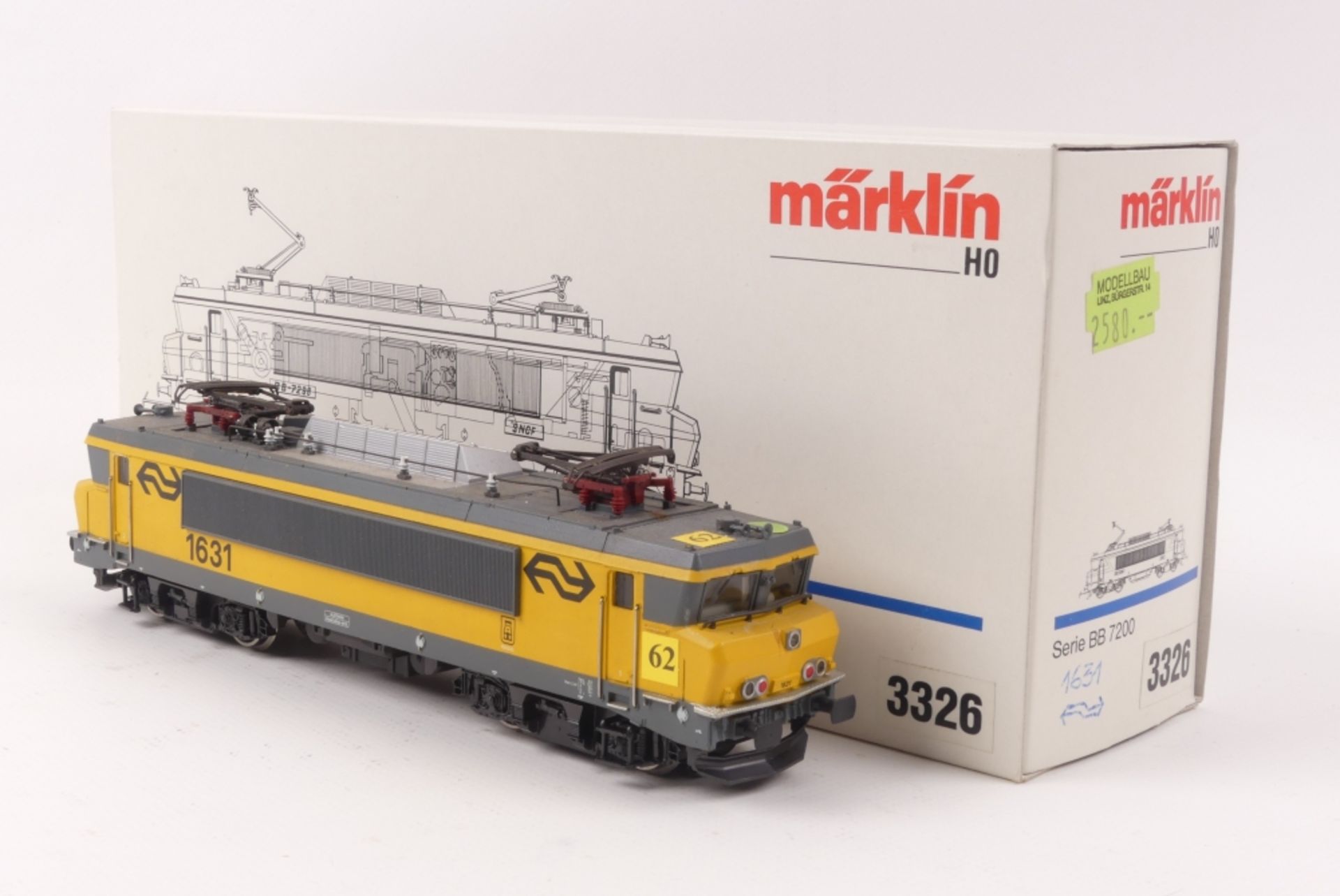 Märklin 3326Märklin 3326, Elektrolok "1631" der NS, analog, eine Kupplung fehlt, bek