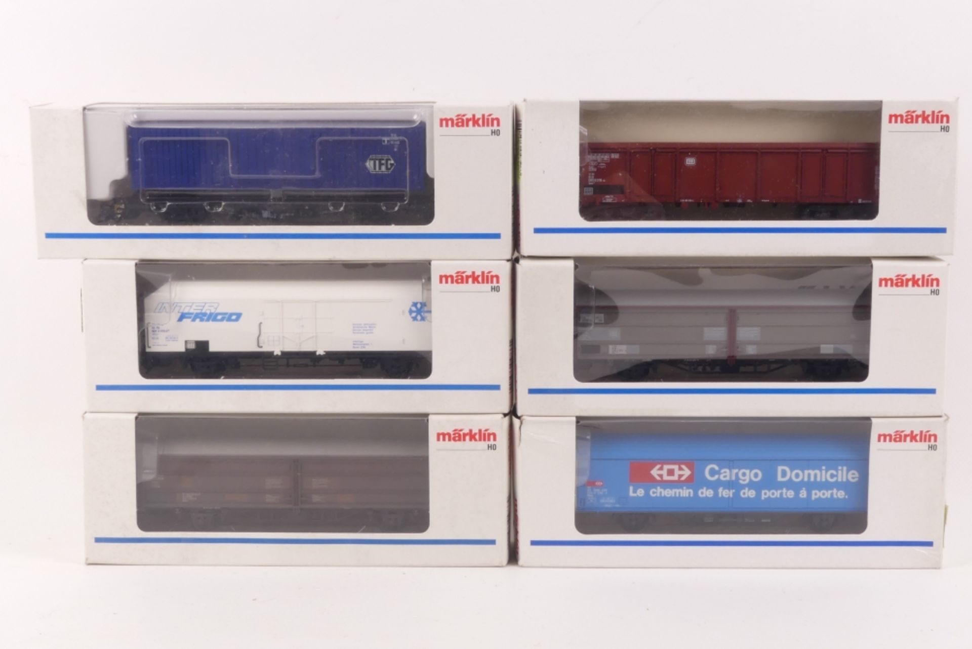 Märklin sechs GüterwagenMärklin sechs Güterwagen, 4726, 4733, 4734, 4735, 4737, 47