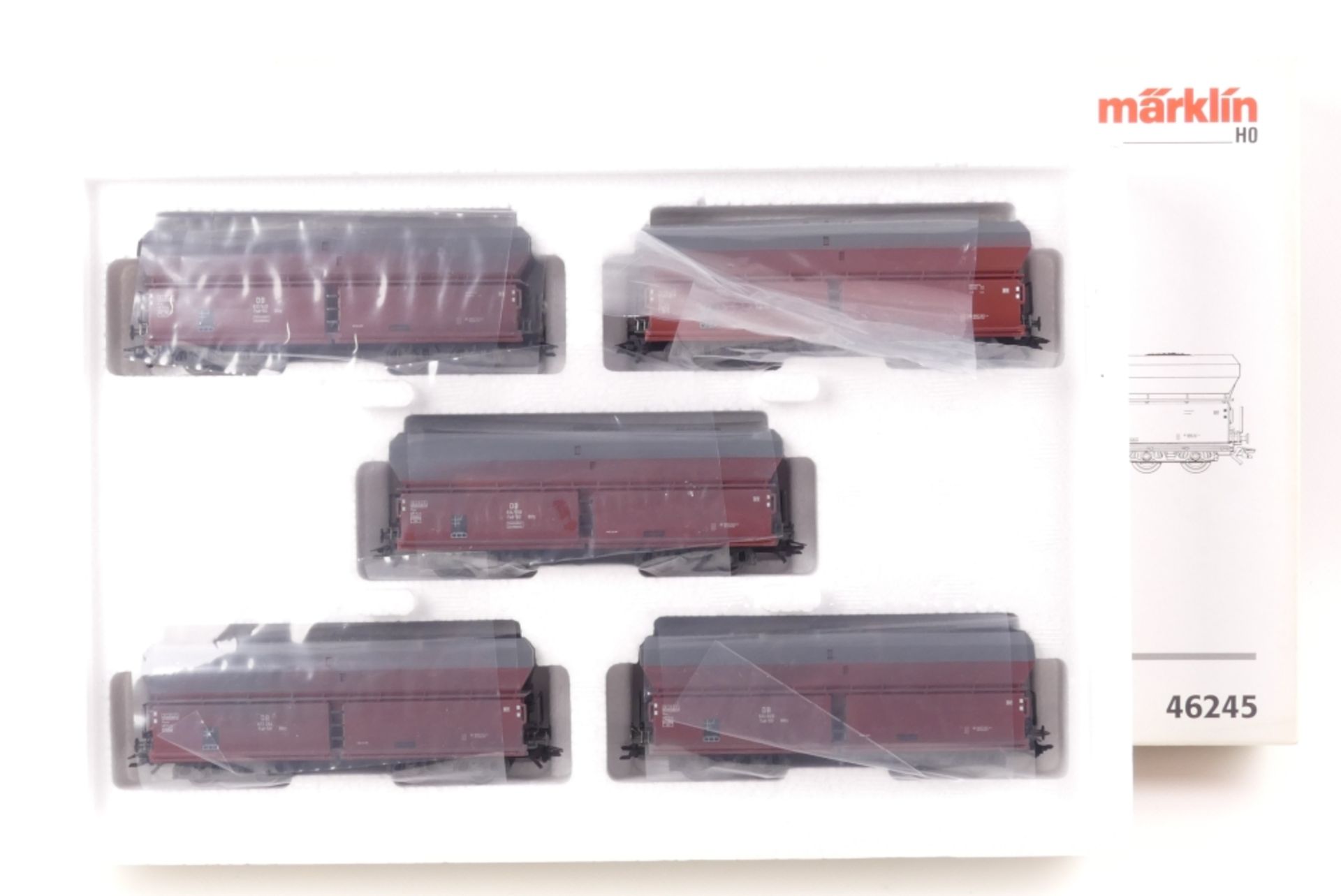 Märklin Wagen-SetMärklin Wagen-Set, 46245, "Kokstransport", auf Gleichstromachsen um