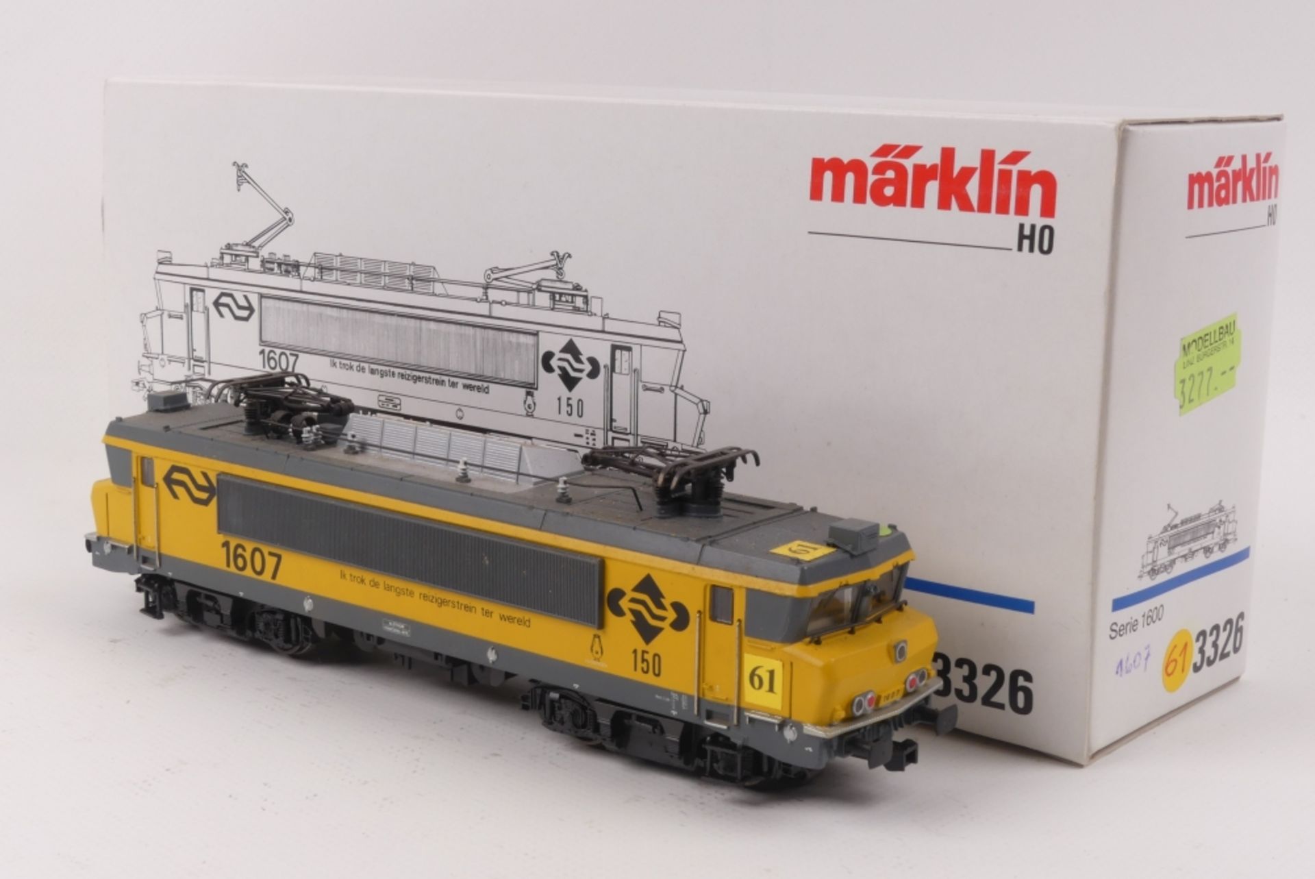 Märklin 3326Märklin 3326, Elektrolok "1607" der NS, analog, eine Kupplung fehlt, bek