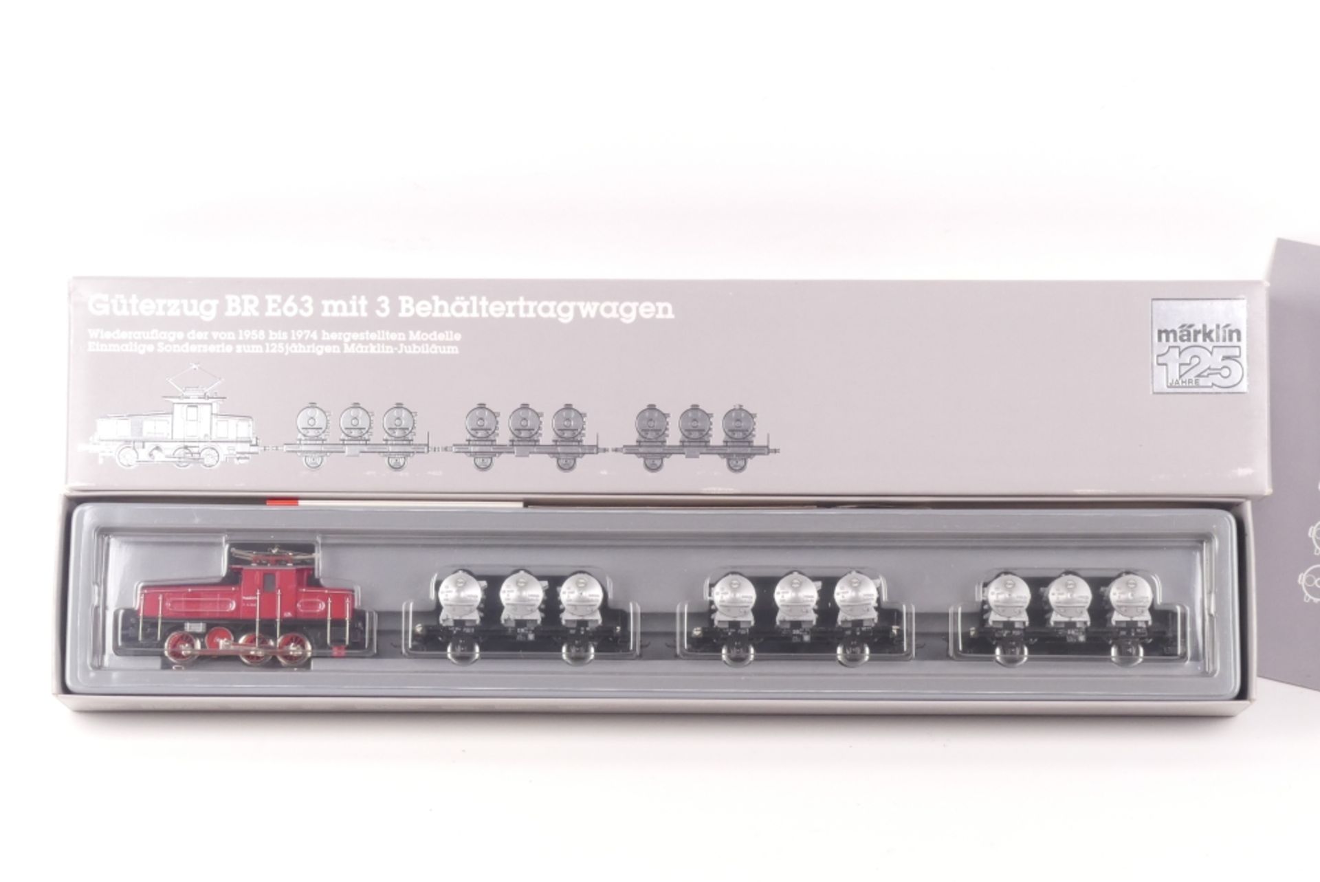 Märklin 2874Märklin 2874, Güterzug mit Rangierlok "E63 04" der DRG, analog, defekt,