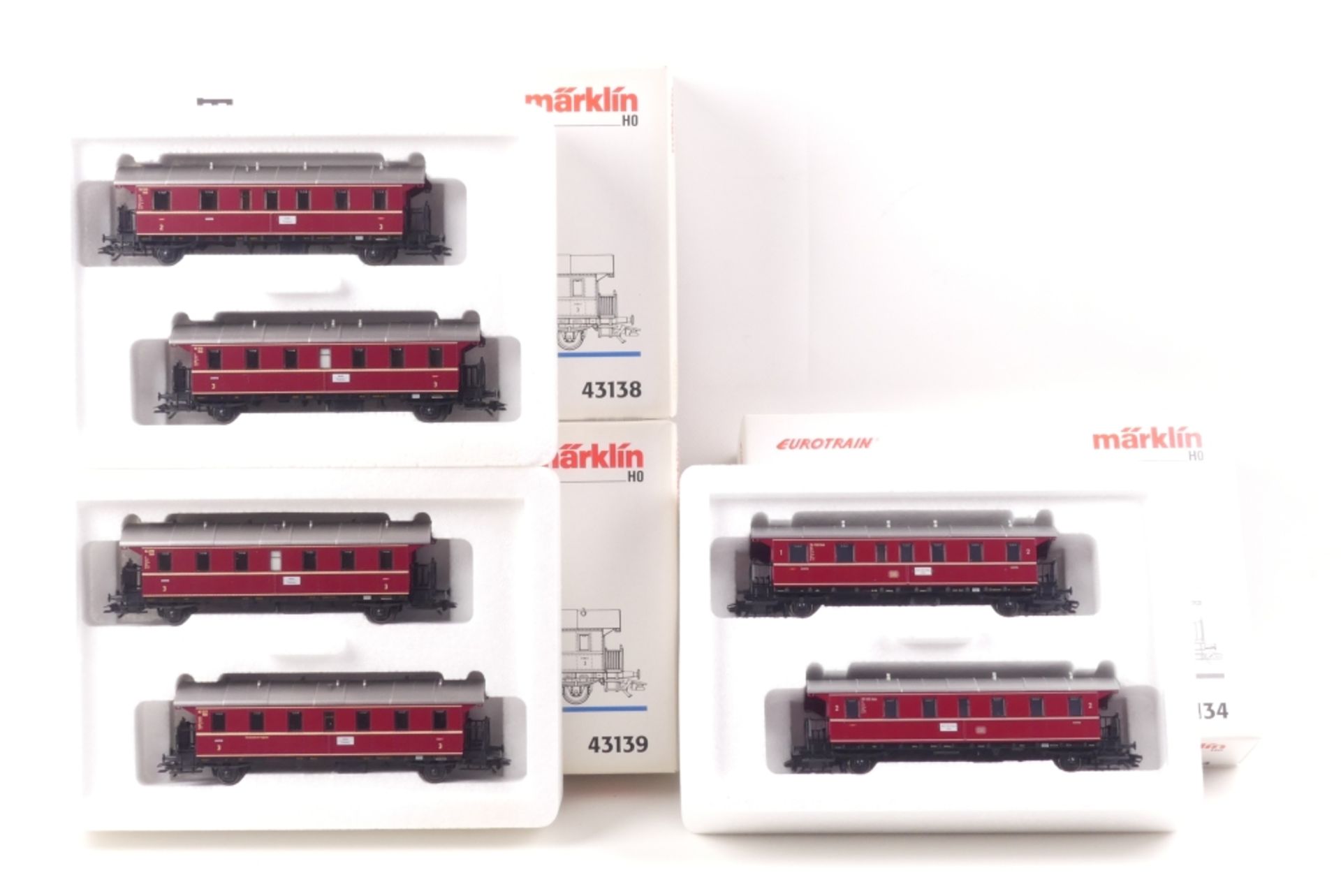 Märklin drei Wagen-SetsMärklin drei Wagen-Sets, "Donnerbüchsen", 43134, 43138, 4313