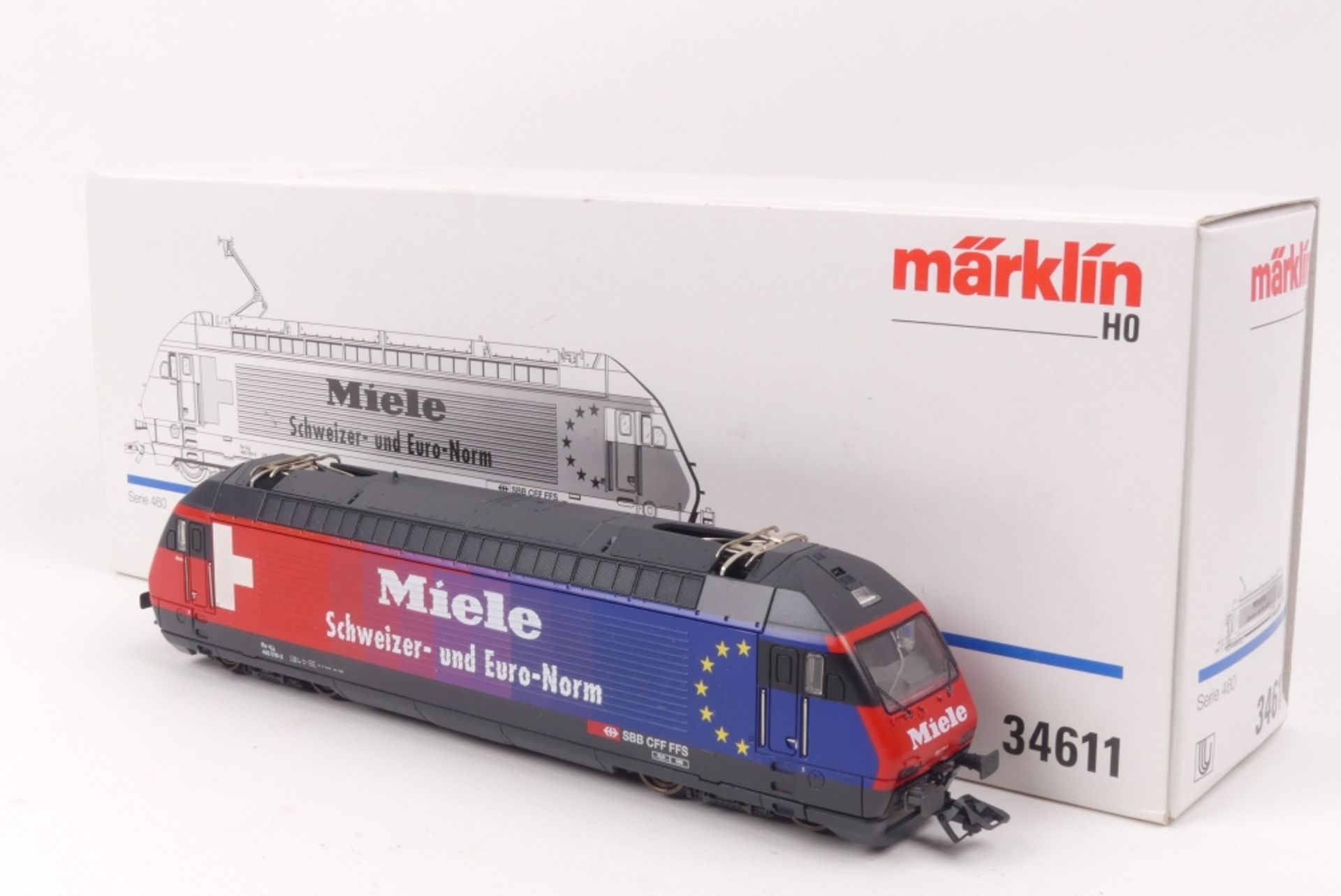 Märklin 34611Märklin 34611, Elektrolok ""Re 4/4 460019-3" der SBB, Ganzlokwerbung "M