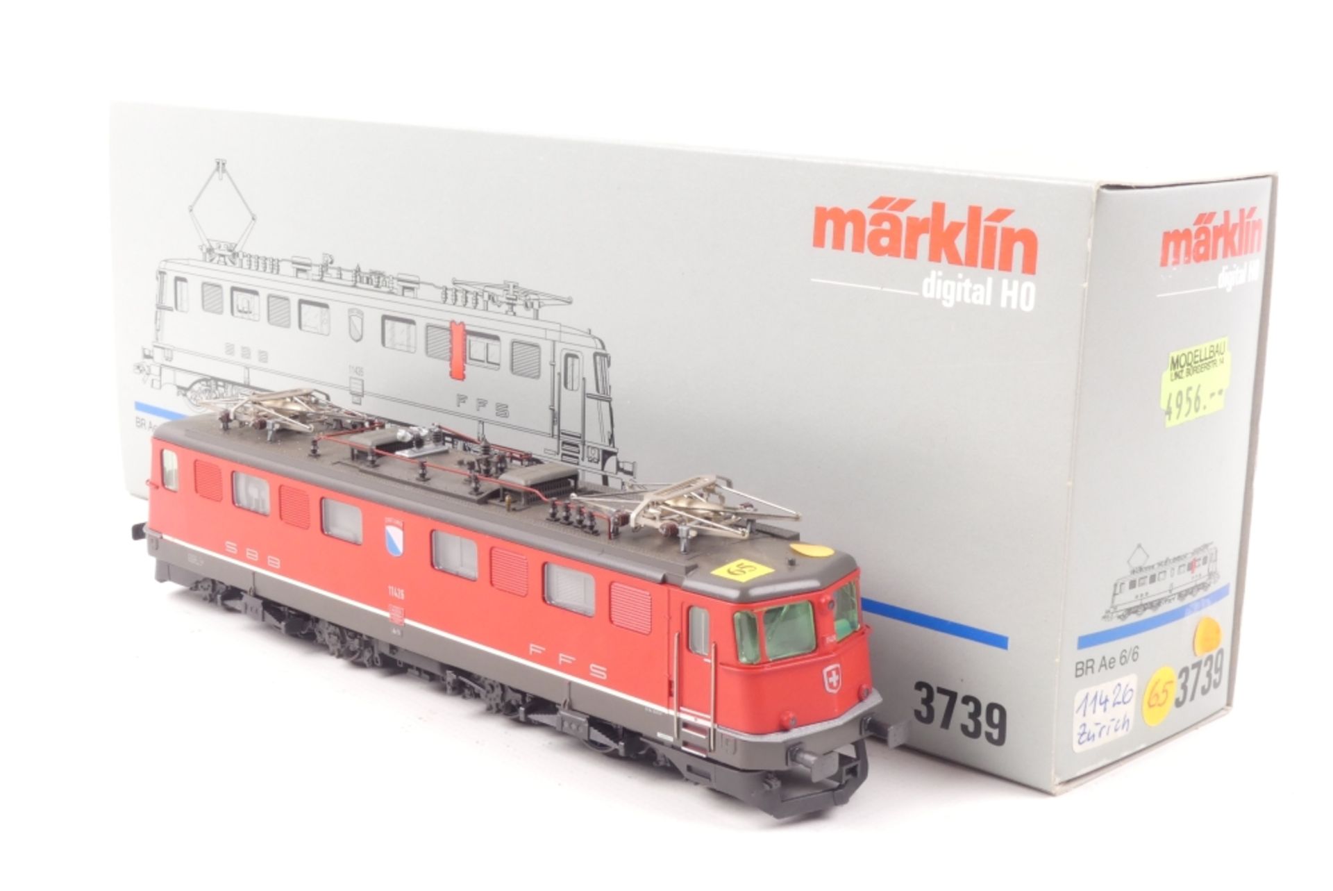 Märklin 3739 Märklin 3739, "11426", Elektrolokomotive Ae 6/6 der SBB, Stadtwappen "Zürich",