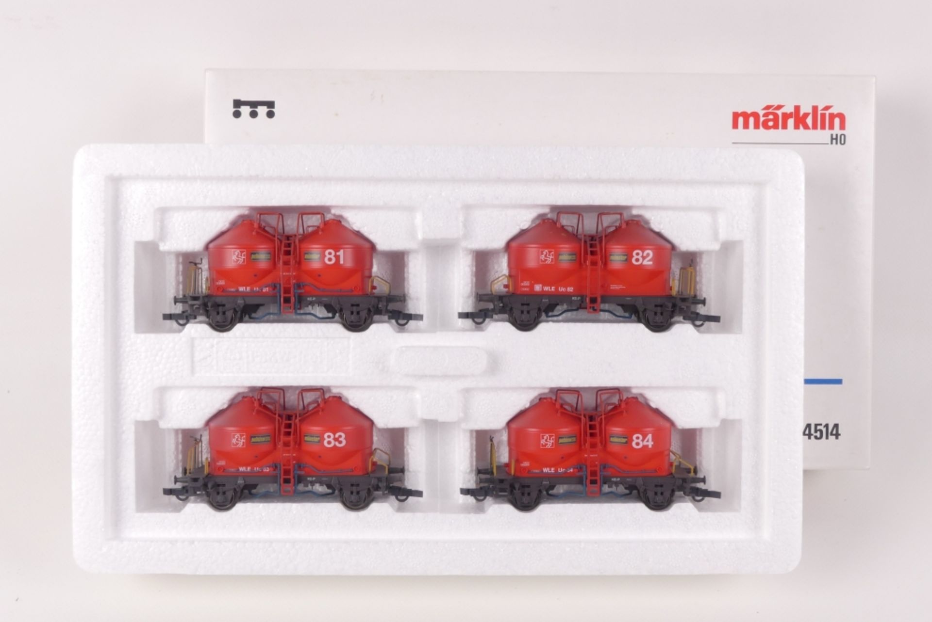 Märklin 4514Märklin 4514, Wagenset "Silowagen", vier Silowagen, sehr guter Zustand,