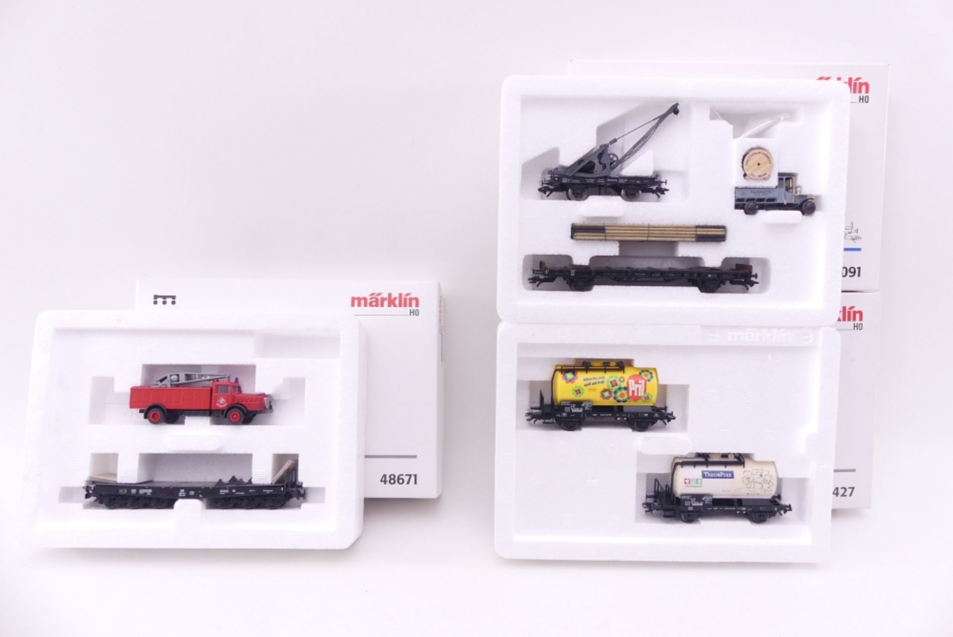 Märklin drei Wagen-Sets, 46427, 48671, 45091, sehr gut erhalten, ORK mit Lagerspuren/ beklebt