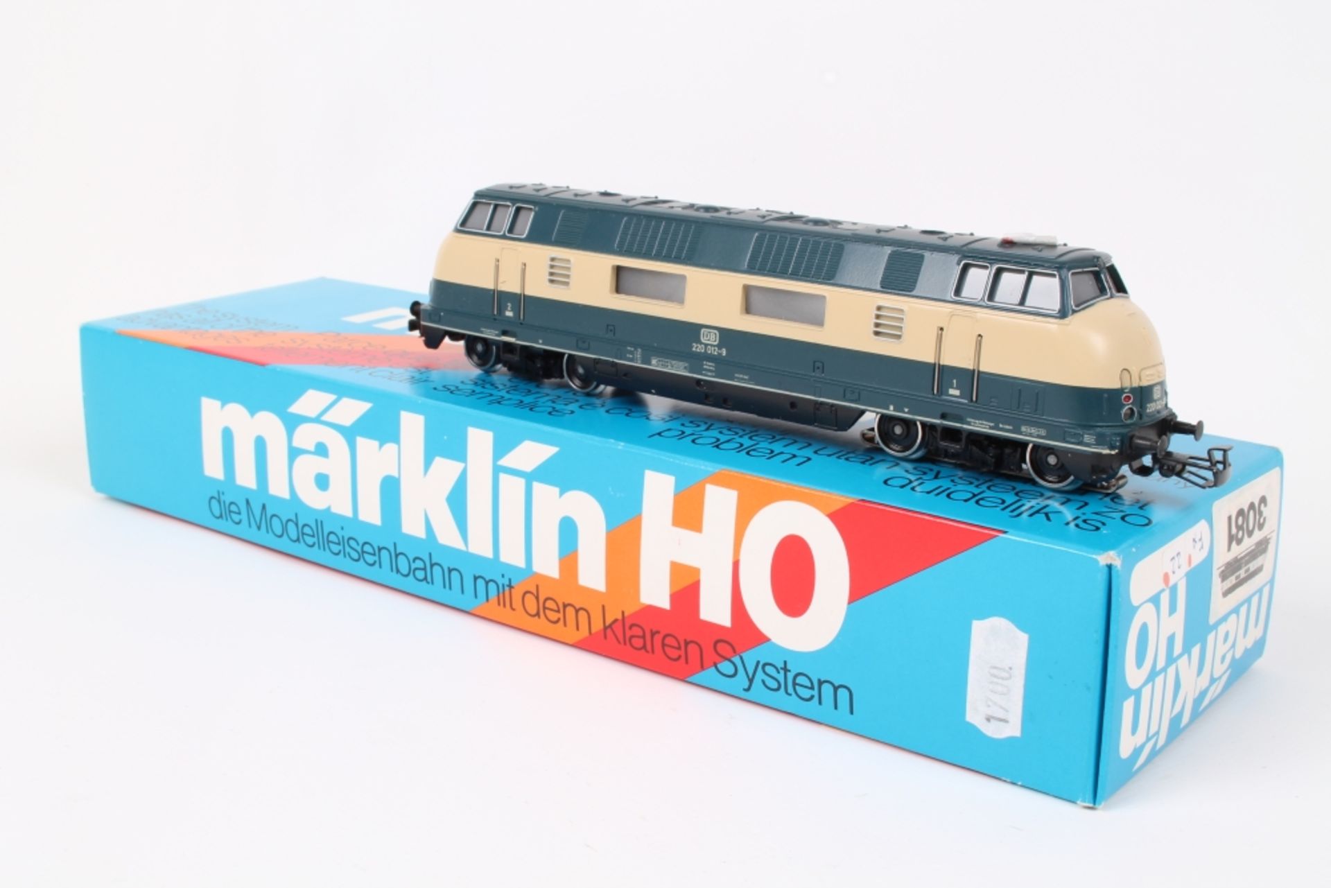 Märklin 3081, Diesellok "220 012-9" der DB, digitalisiert, mit Adresse beklebt/ablösbar, sehr gut