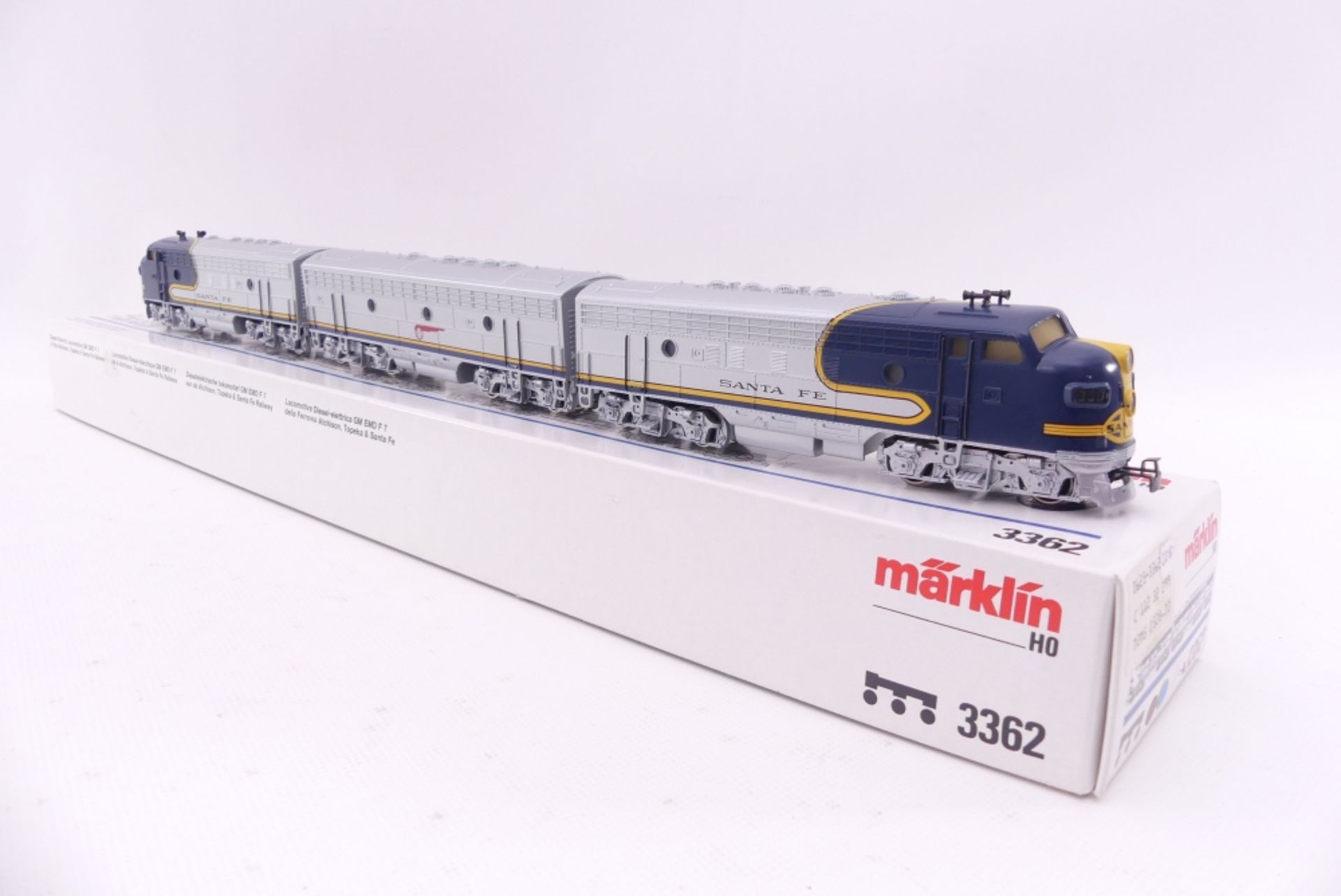 Märklin 3362, dreiteilige US-Diesellok F7 "SANTA FE", analog, sehr gut erhalten, Anleitung, ORK/