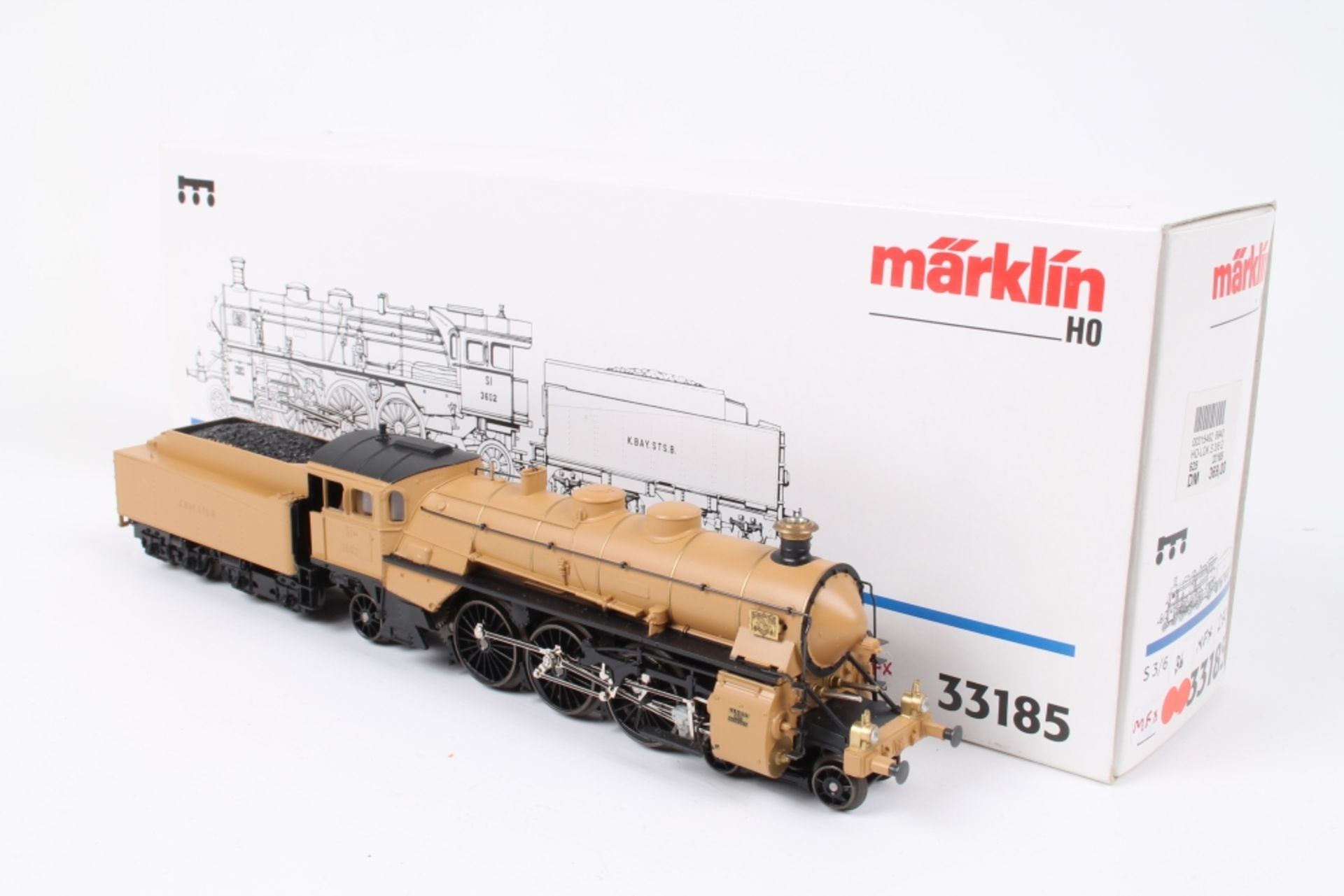 Märklin 33185, Dampflok S 3/6 "3602" der K.Bay.Sts.B., mfx-Digital-*-Technik nachgerüstet, mit