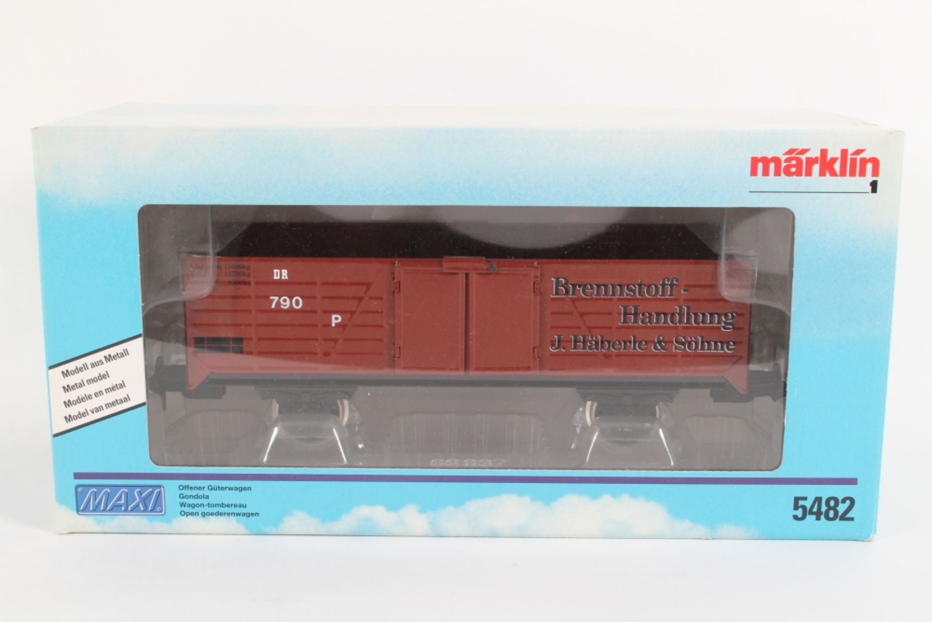 Märklin 5482, MAXI, DR Privat- Hochbordwagen "J. Häberle & Söhne", sehr gut erhalten, ORK,