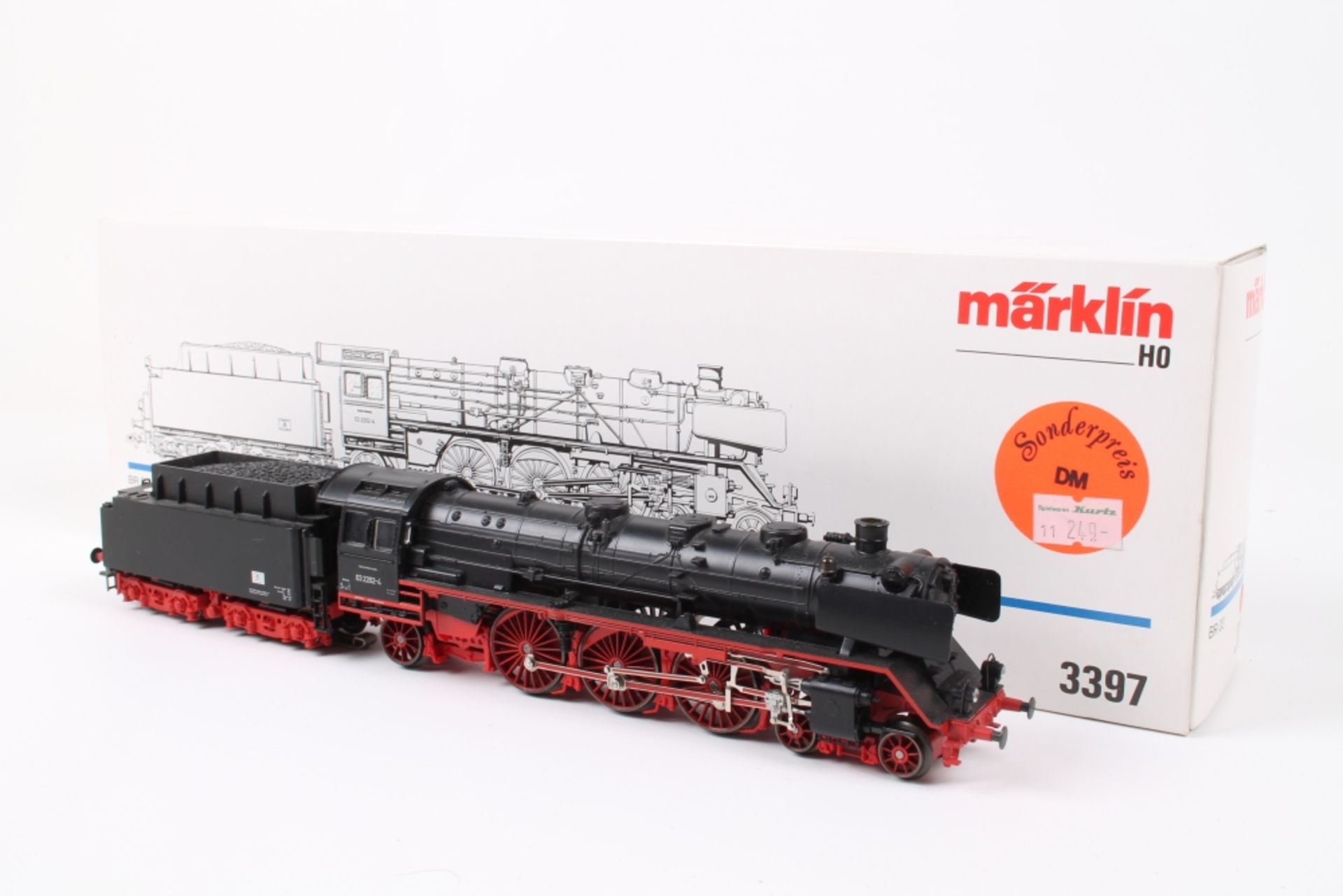 Märklin 3397, Dampflok "03 2202-4" der Reichsbahn (DDR), digitalisiert, mit Adresse beklebt/