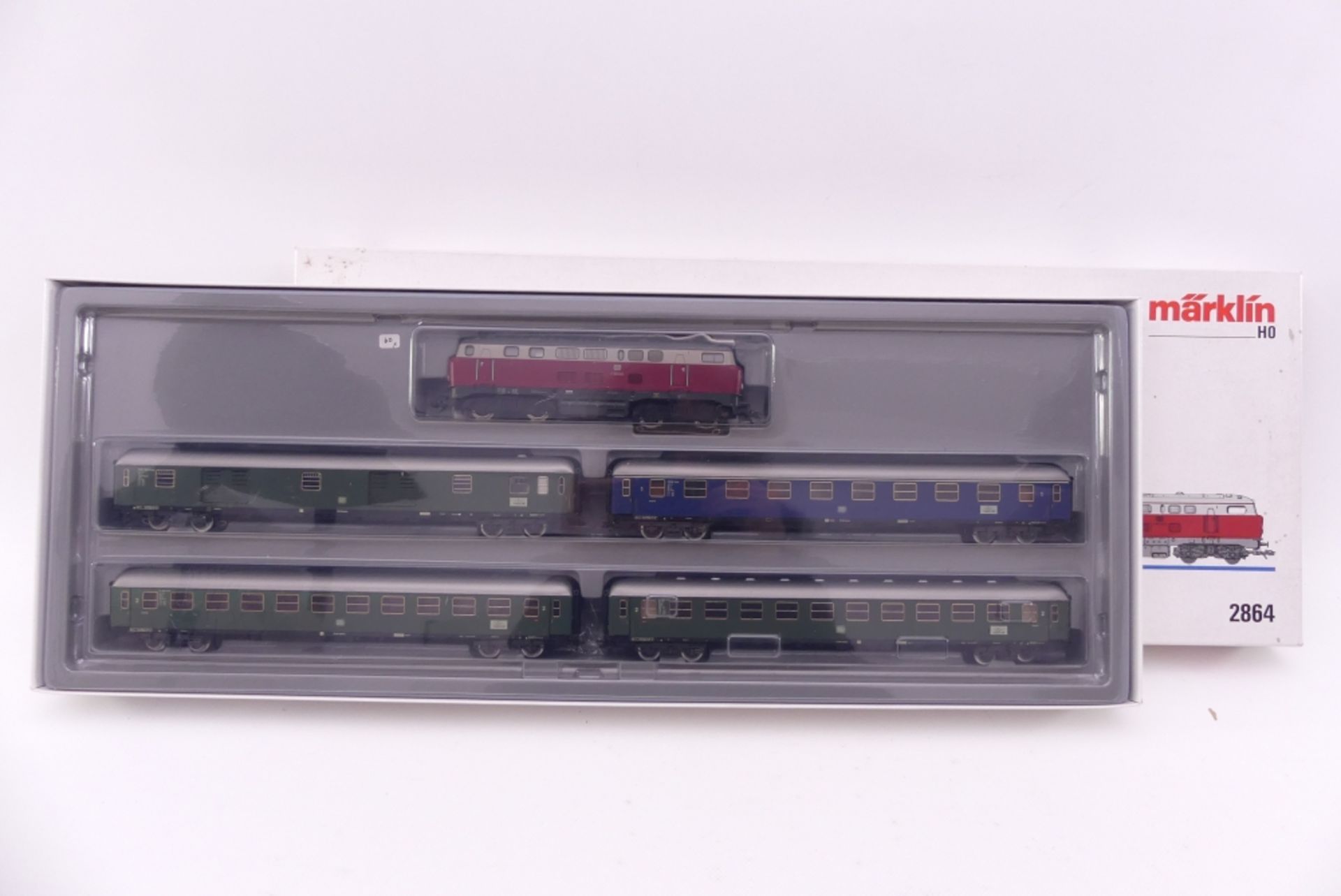 Märklin 2864, DB-Schnellzug mit Diesellok "Lollo", "V 160 003", beklebt/entfernbar, analog, vier