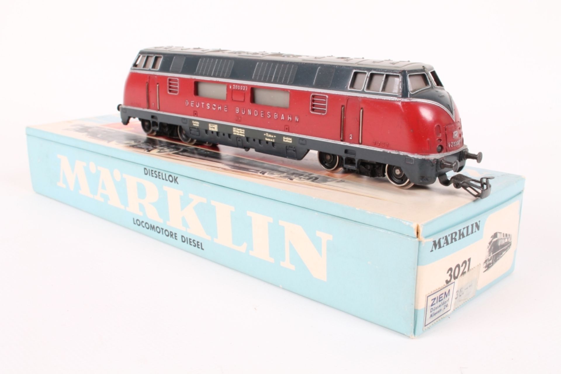 Märklin 3021, V 200 027, sehr guter Zustand, Anleitung, hellblauer ORK mit Pappeinsatz,