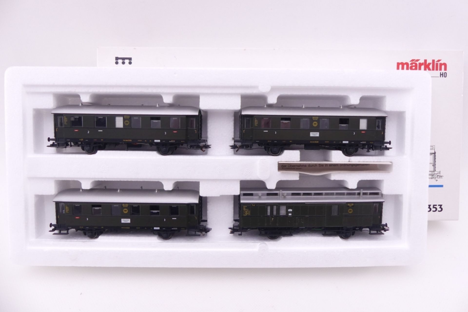 Märklin 42353, Wagen-Set "Die Höllental-Bahn", vier Lokalbahn-Personenzugwagen der DRG, lösbare