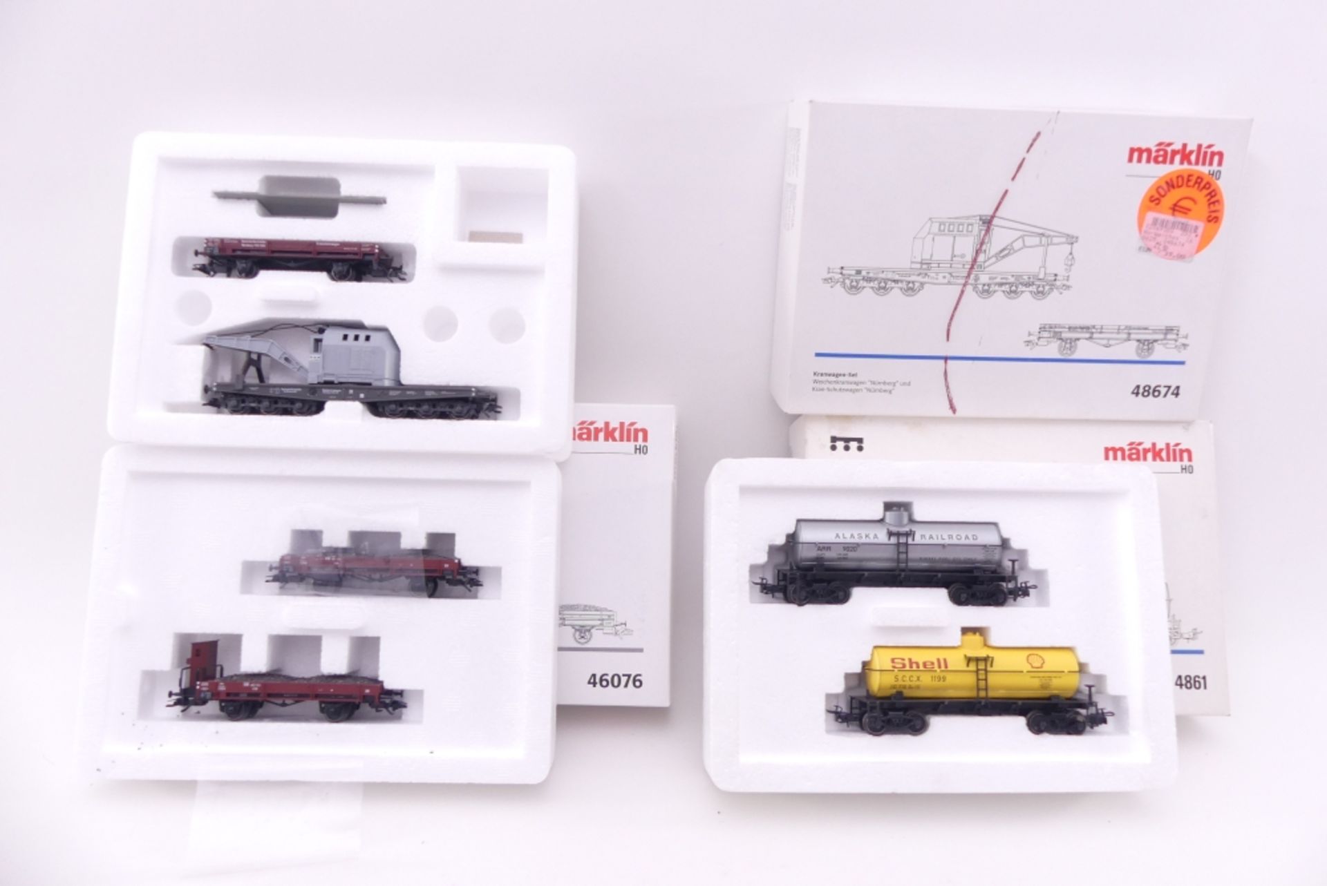 Märklin vier Wagen-Sets, 48674, 46076, 4861, gut bis sehr gut erhalten, ORK mit teils deutlichen