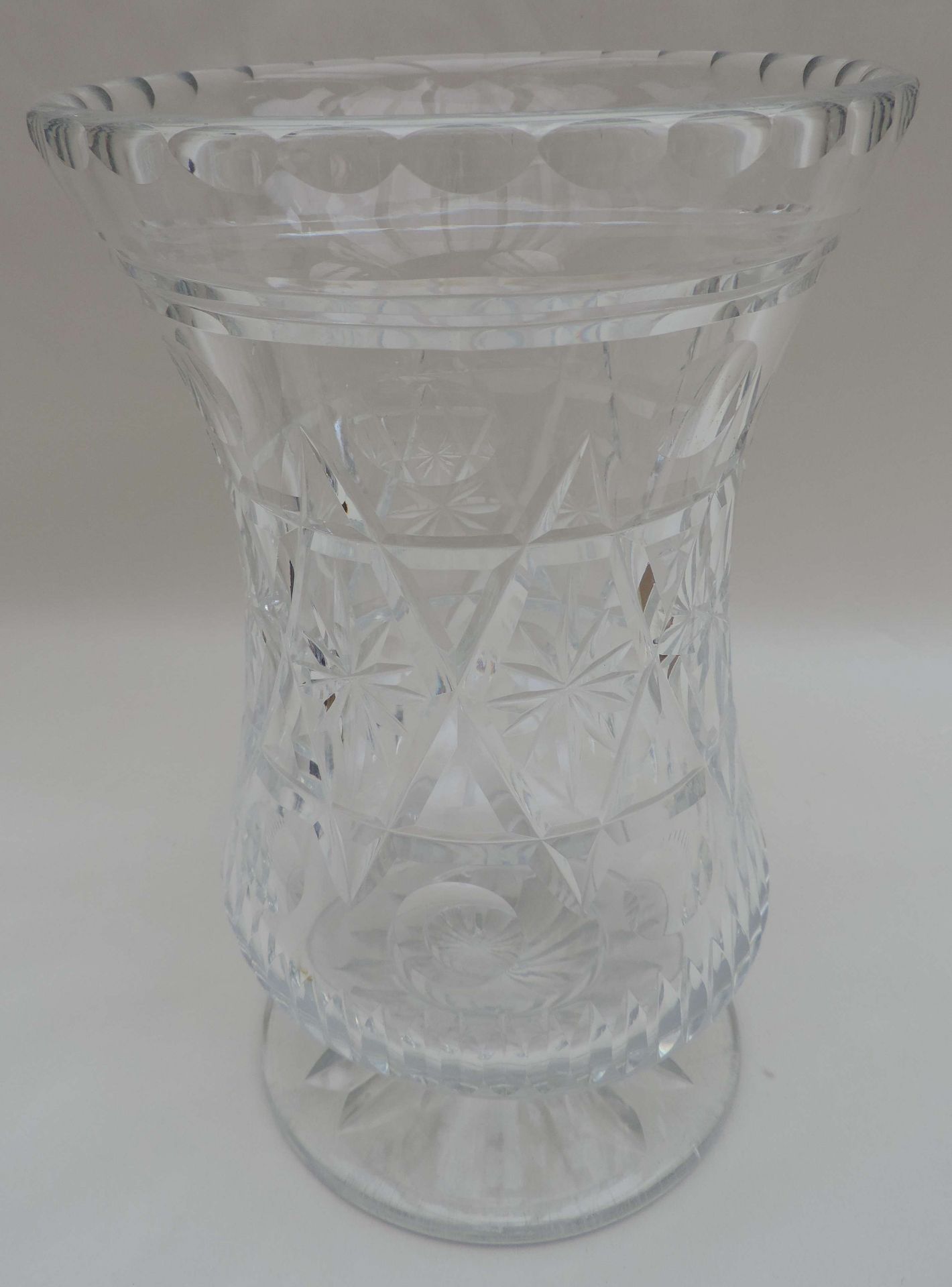 GROSSE VASE, Bleikristall, runder