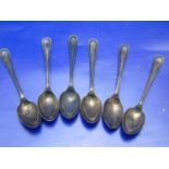 Six hallmarked silver tea spoons total weight 79gms