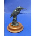 A bronze study of a Kingfisher 14cm tall