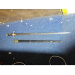 An antique German sabre & scabbard constructed from original parts. A/F