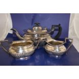 A vintage silver plated tea service by C H Potter of Sheffield
