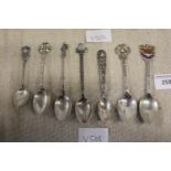 A collection of 800 & 925 silver collectors spoons total weight 83gms