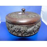 Hand Carved Heavy Lidded Bowl/Pot ? 30cm in diameter
