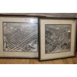 Two framed 1930's ariel photographs of Leeds