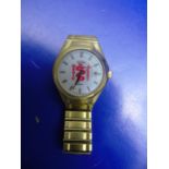 A Citizen Eco-Drive Medic Alert gold tone limited edition men's wrist watch