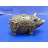 A Chinese bronze lucky money pig