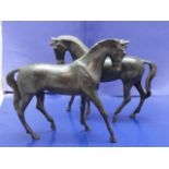 Two bronze horse studies H20cm W23cm