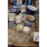 A box of assorted antique ceramics & glass ware A/F including Eslington,Carlton,Poole