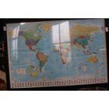 A framed map of the World 97x67cm