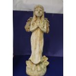 A Victorian cast iron study of and angel H46cm