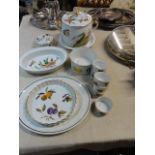 A selection of Royal Worcester 'Evesham' ware and one other meat plate