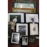 A box of misc framed prints etc