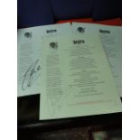 A selection of James Martin signed menu's