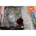 A large selection of vintage glass ware etc