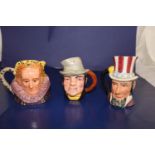 Three vintage Ridgeway character jugs