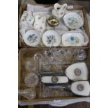 A vintage dressing table set and an assortment of ceramics, Royal Worcester etc