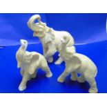 Three nice quality resin elephants