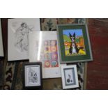 A selection of framed prints
