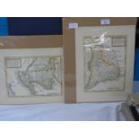 2 x Antique H.Moll Maps of Galloway. Hand finished by Shearer