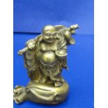 A small Chinese bronze Budha figure 9cm tall