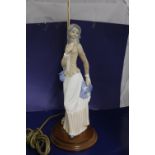 A Lladro figural lamp base