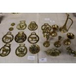 A selection of novelty brass items