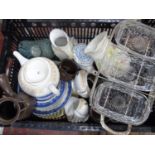 A box of assorted ceramics & glass ware