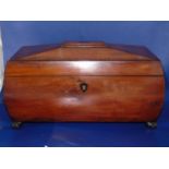 A beautiful & quality made early Victorian 3 compartment wooden tea caddy