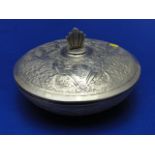 A antique Anglo Indian silver powder pot dia 10cm 147gms total
